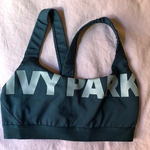 Ivy Park blue/green sports bra with logo